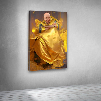 Guruji Golden Throne Canvas Painting Wall Art