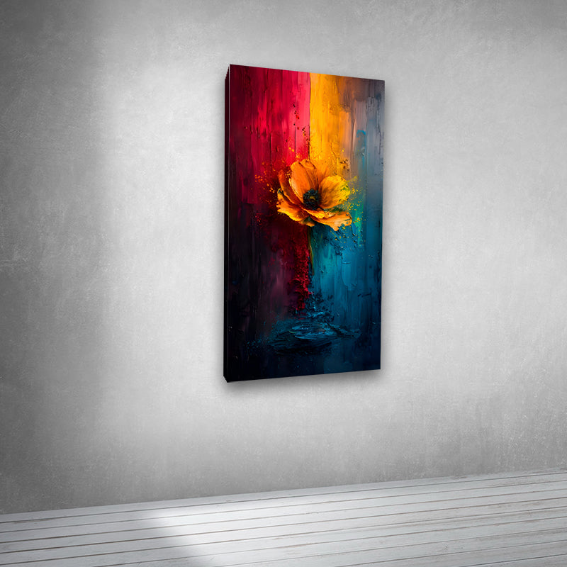 Canvas Painting Frame a Blooming Flower Abstract Modern Wall Art Frame for Wall Decor | Big Large Size Floral Canvas Painting Frame