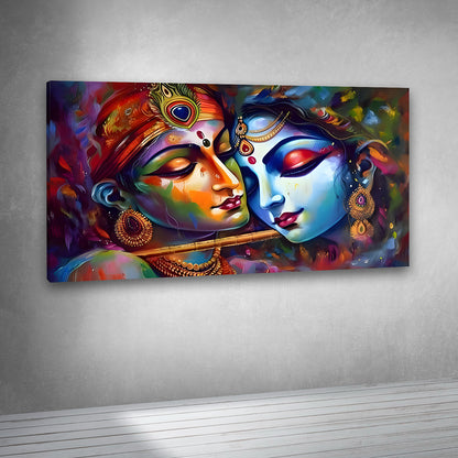 Modern Radha Krishna canvas painting frame canvas wall arts decor large size painting for living room