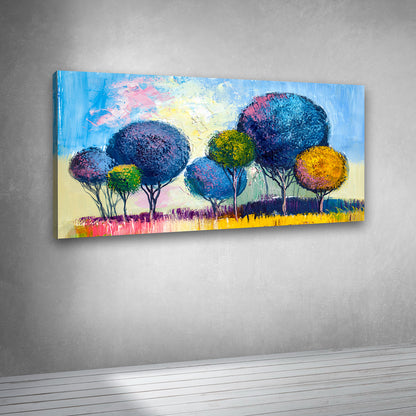 Colorful Abstract Tree Landscape Canvas Painting Wall Art for Living Room