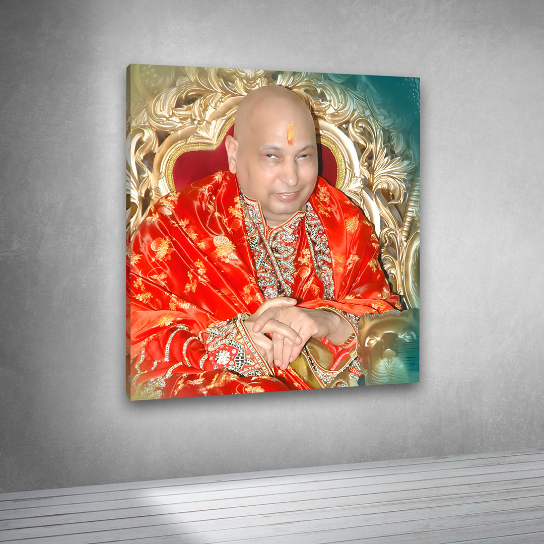 Guruji Swaroop Canvas Painting Wall Frame | Divine Spiritual Wall Decor