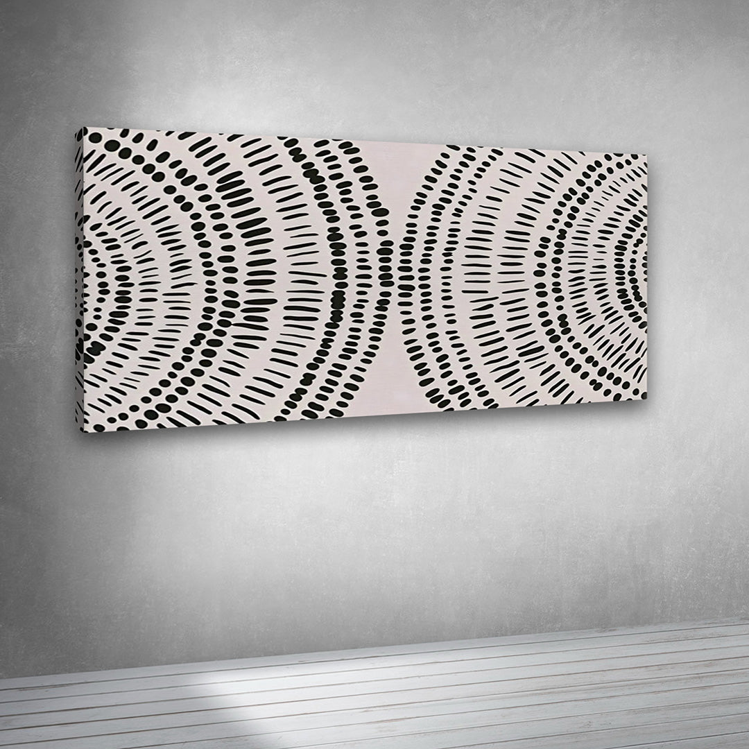 Black and White Abstract Pattern Canvas Wall Art for Living Room Decor