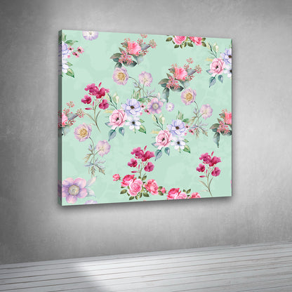 Elegant Floral Canvas Painting Frame – Modern Flower Pattern Canvas Wall Art Painting Frame for Living Room & Bedroom Wall Decor