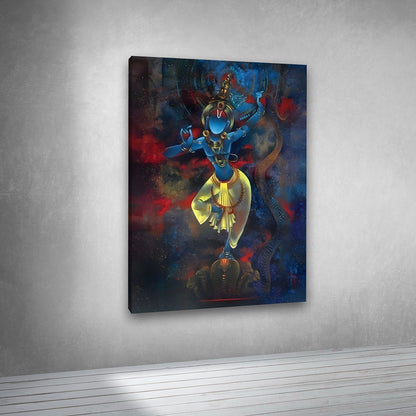 Nataraja Shiva Cosmic Dance Canvas Painting Frame Spiritual Wall Decor for Living Room
