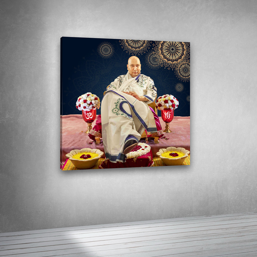 Guruji Swaroop Wall Painting – Divine Blessings Spiritual Canvas Art