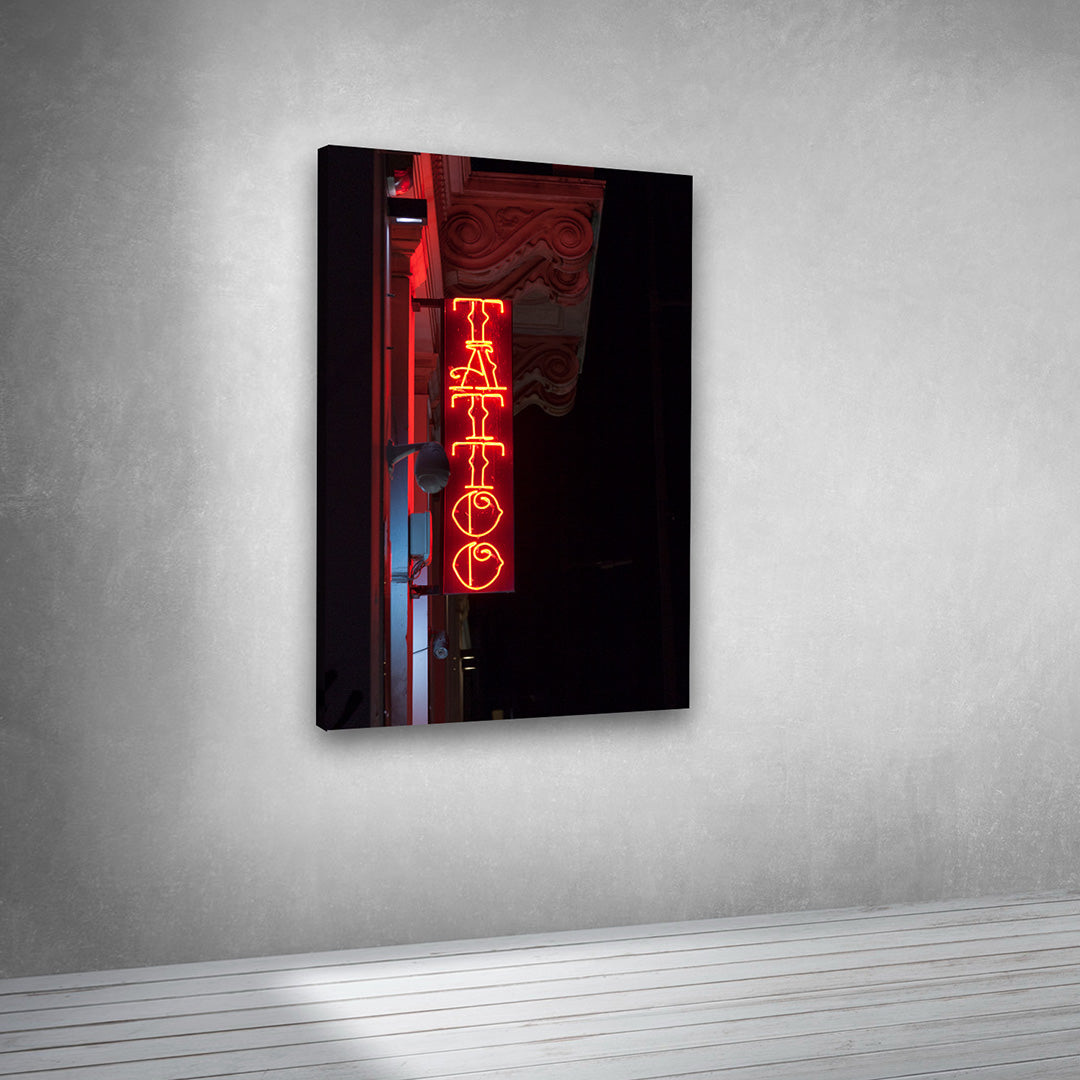 UV Tattoo Neon Sign Board | Vertical LED Neon Light for Studio & Shop