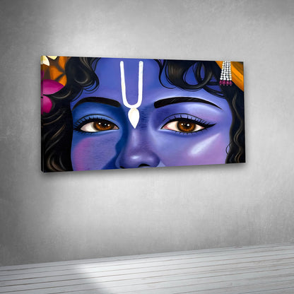 Krishna Eyes Close-Up Canvas Painting Frame Wide Wall Decor for Living Room