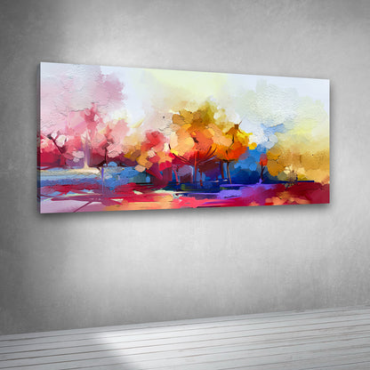 Colorful Abstract Landscape Tree Canvas Wall Art Modern Painting