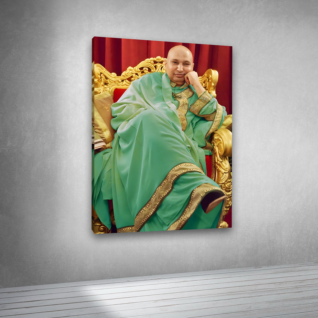 Guruji Swaroop Portrait Canvas Painting Frame | Divine Wall Art for Living Room