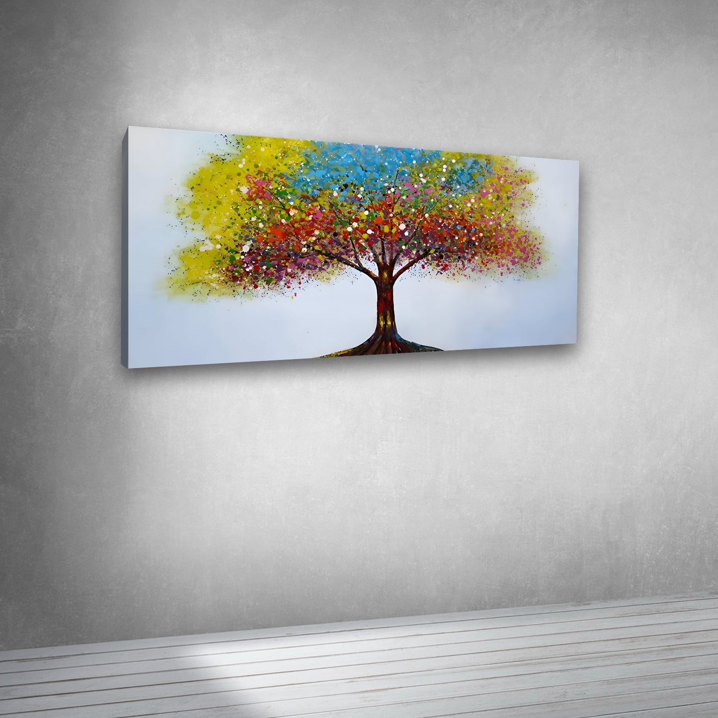 Canvas Painting Frame The Flower Tree Abstract Modern Wall Art Frame for Wall Decor | Big Large Size Floral Canvas Painting Frame