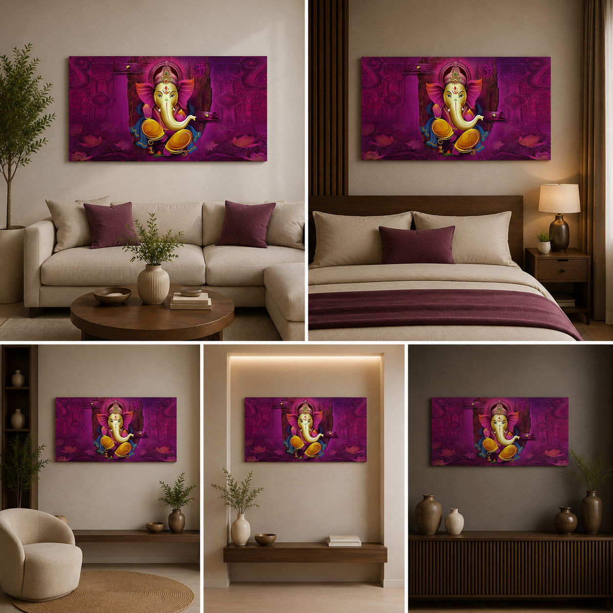 Ganesh Ji Wall Painting Frame for Living Room