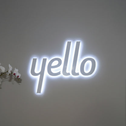 LED Halo Lit Gold Stainless Steel Logo Sign 3D Backlit Letter Signage for Luxury Exterior Branding and Facade Display