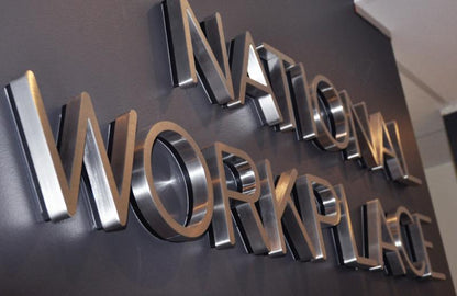 LED Halo Lit Channel Letter Sign Gold Finish Backlit 3D Letter Signage for Luxury Store Branding and Interior Decor