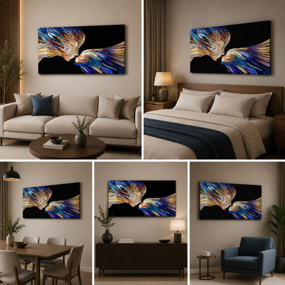 Abstract Colors of Imagination Couples Romantic Painting Wall Frame