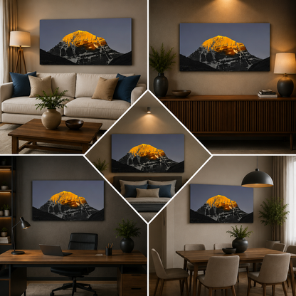 Kailash Mountain Parvat Canvas Painting Frame for Living Room | Big Large Size Canvas Painting Wall Frame