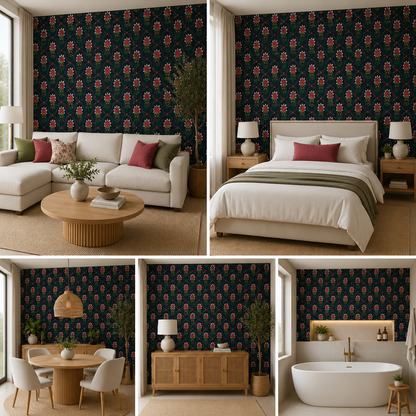 Artistic Floral Wallpaper Self Adhesive for Living Room