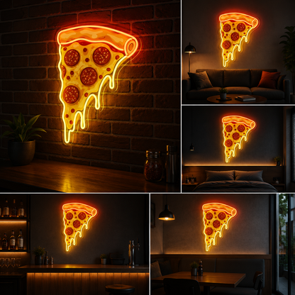 Pizza Slice Neon Sign LED Wall Light Big Size Cafe & Restaurant Decor