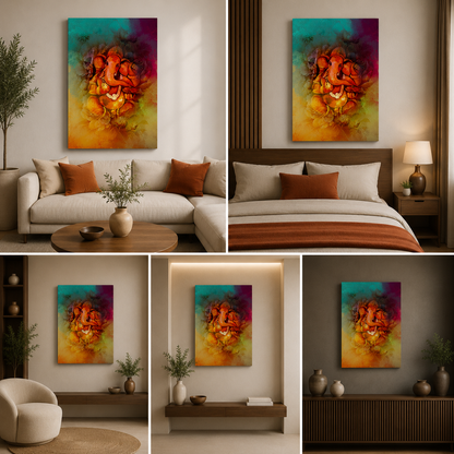 Lord Ganesha Painting Canvas Frame for Wall Decor