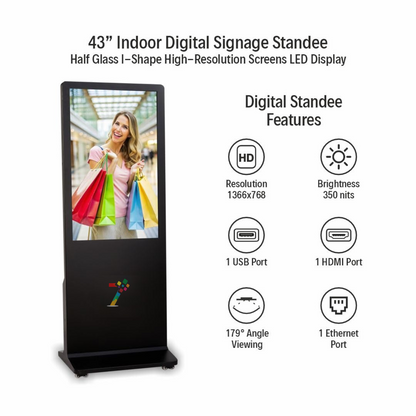 43 inch digital advertising display screen indoor LED digital signage standee advertising display