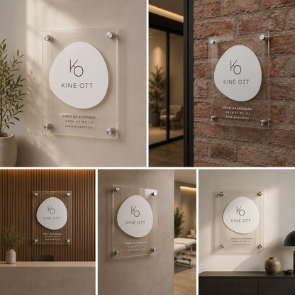 Custom Acrylic Wall Sign with Standoff Mount | Modern Transparent Business Signage | Professional Outdoor & Office Branding Name Plate