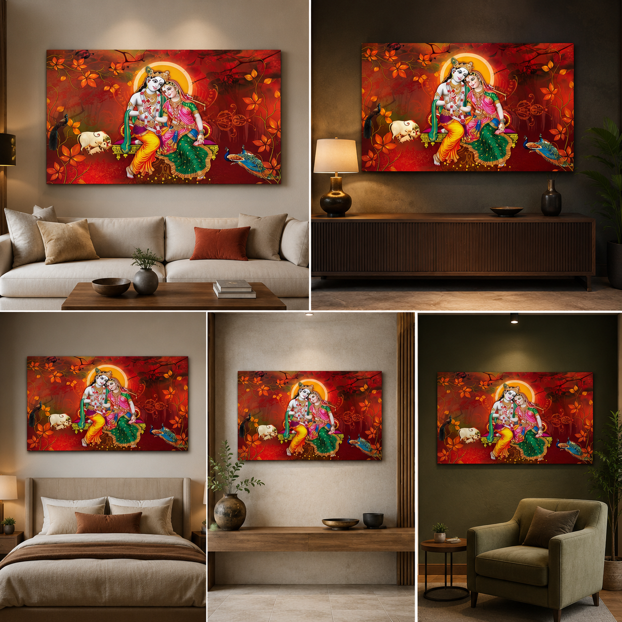 Radha Krishna Painting Frame for Wall Decor