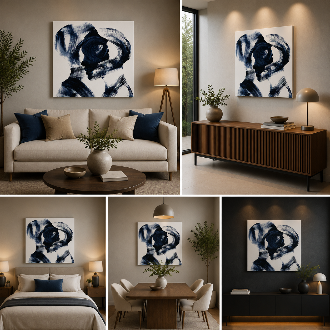 Abstract Canvas Painting Frame for Living Room Wall Decor