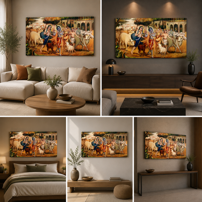 Krishna Balram Painting Frame for Wall Decor