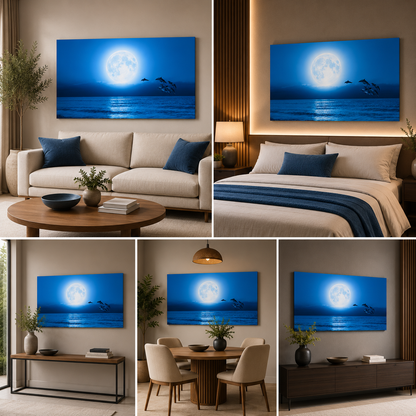 Sea and Moon Painting Frame for Home Decor