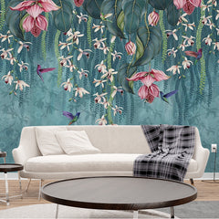 Floral Tree and Birds Wallpaper for Living Room