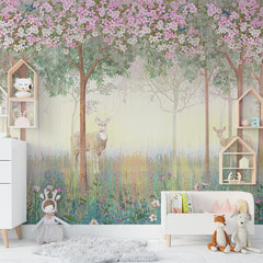 Beautiful Spring Forest Landscape Wallpaper for Living Room, Bedroom, Office Walls Decor Wallpaper | Just Peel and Stick Self Adhesive Wallpaper