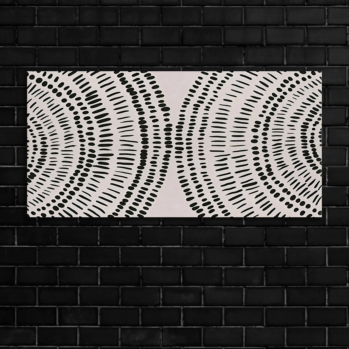 Black and White Abstract Pattern Canvas Wall Art for Living Room Decor