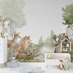 Wallpaper for Kids Room,  Forest Theme Wallpaper for Childrens Bedroom, Self Adhesive Wallpapers, just Peel and Stick Wallpapers for Bedroom, Office Walls | Hassle Free Installation