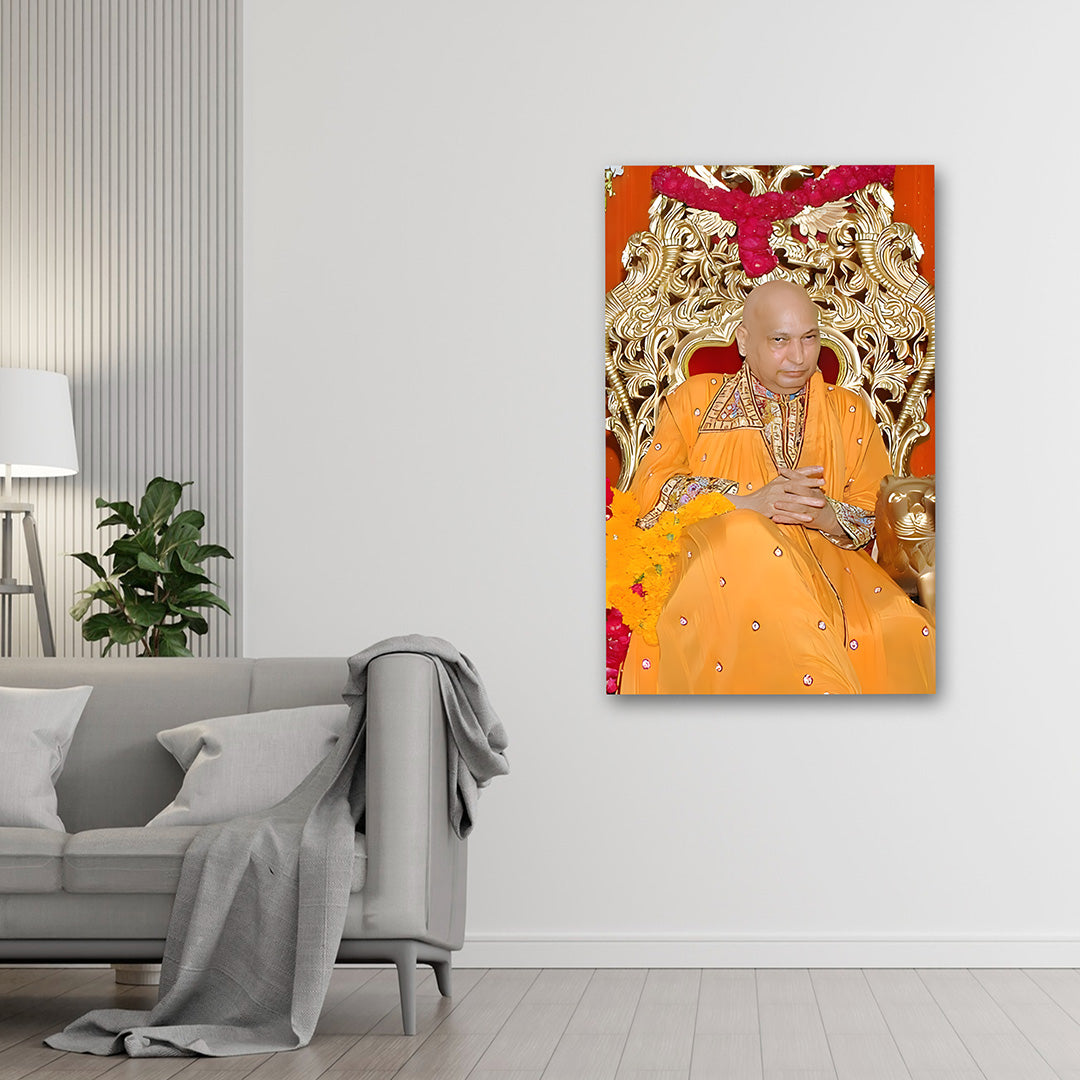 Spiritual Guru Portrait Canvas Wall Art | Religious Photo Frame for Home Decor, Temple & Living Room