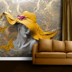 A Beautiful Lady Wallpaper for Living Room Self Adhesive