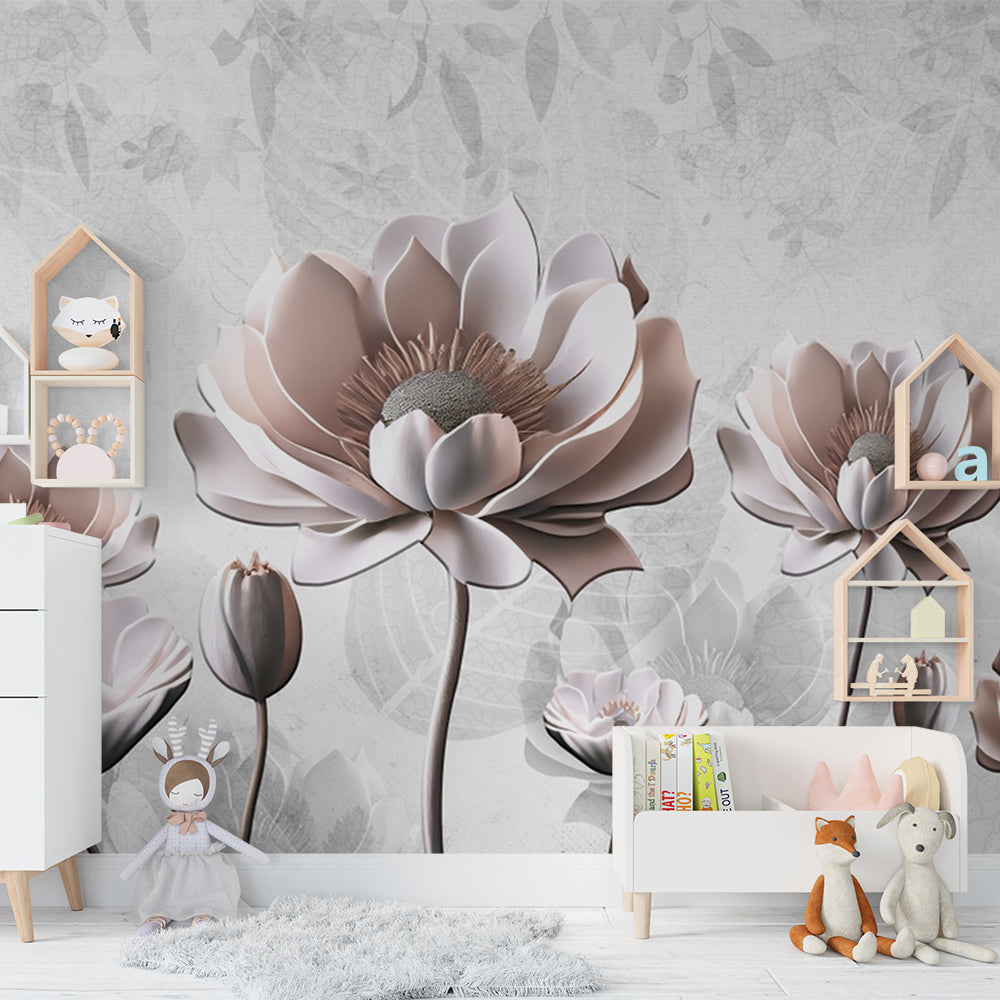 Luxury Lotus Flower Wallpaper for Office Walls