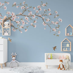 Bird in a Floral Tree  Wallpaper for Living Room