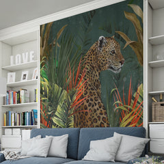 Premium Tiger in a Forest Landscape Wallpaper for Living Room, Bedroom, Office Walls Decor Wallpaper | Just Peel and Stick Self Adhesive Wallpaper