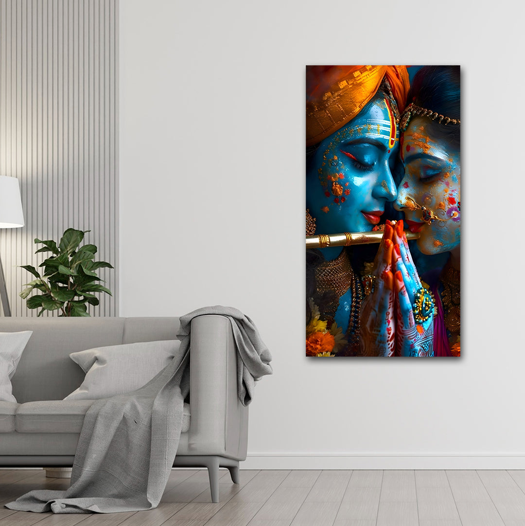 Radha Krishna Painting Canvas Wall Frame | Radha Krishna Big Large Size Canvas Painting Frame