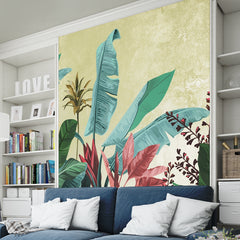 Premium Banana Tree Art Wallpaper Self Adhesive for Living Room