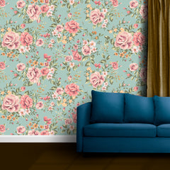 Floral Art Wallpaper for Living Room, Self Adhesive Flower Design Wallpapers, just Peel and Stick Wallpapers for Bedroom, Office Walls | Hassle Free Installation