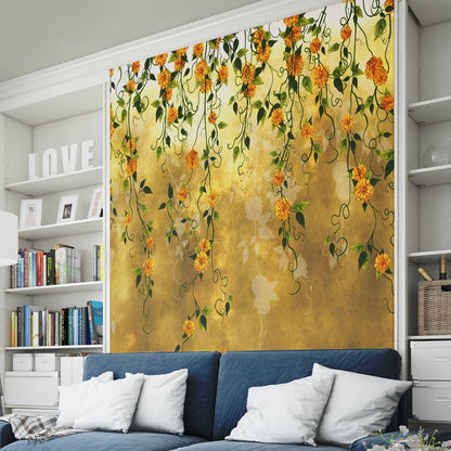 Flower Artful Wallpaper for Living Room