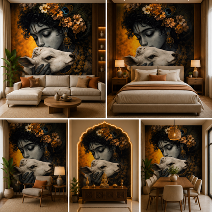 Lord Krishna Wallpaper | Peel & Stick Premium Wallpaper
