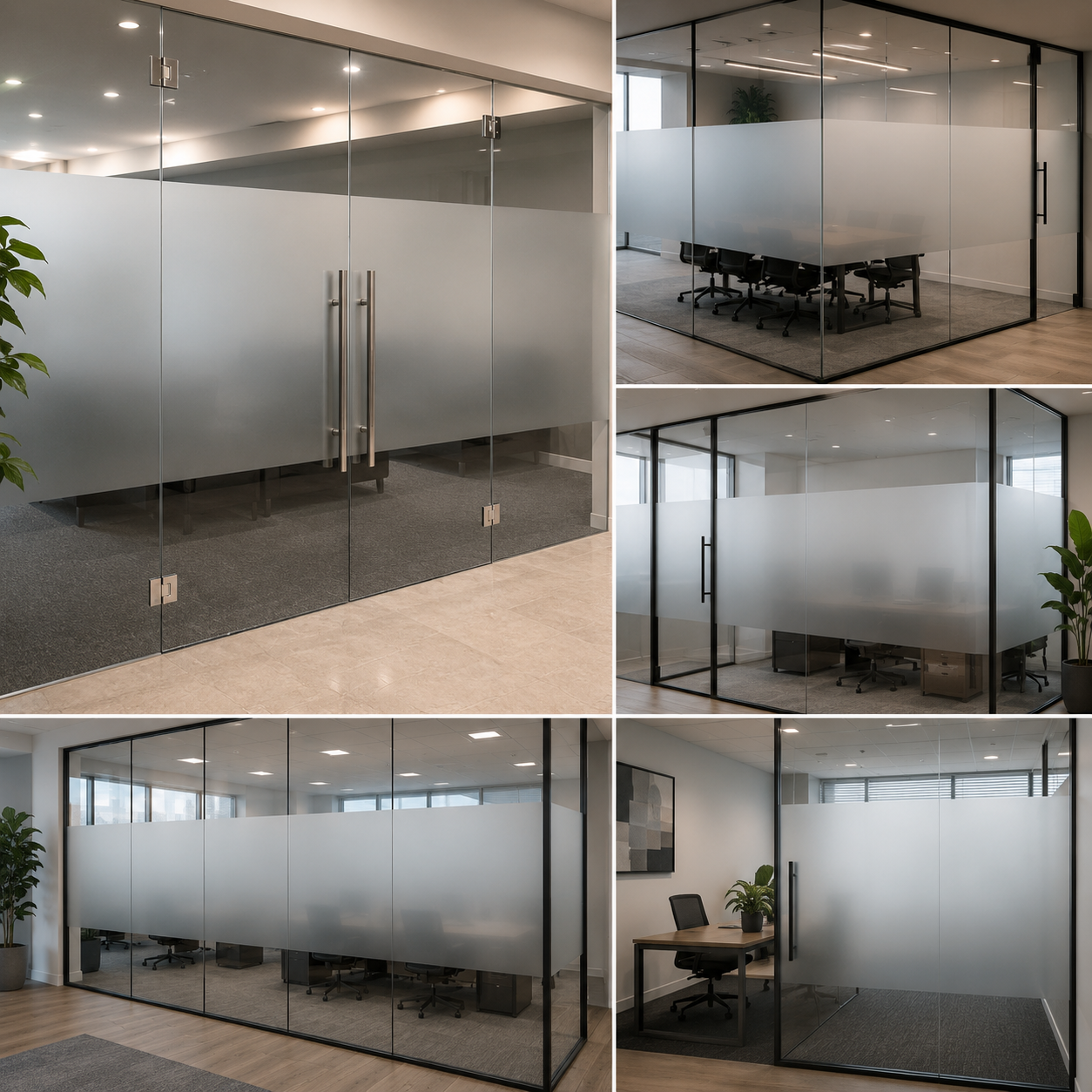 Full Frosted Glass Film for Office & Home | Privacy Vinyl for Glass Doors, Partitions & Windows | Modern Matte Glass Finish