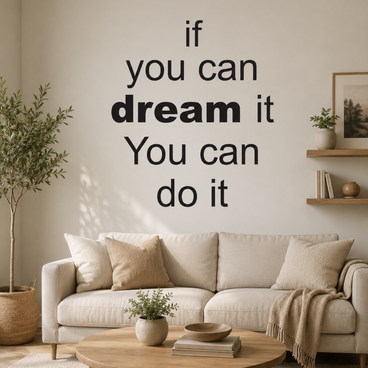 If You Can Dream it You Can Do It Quote Black Acrylic Wall Decor (24x24 In)