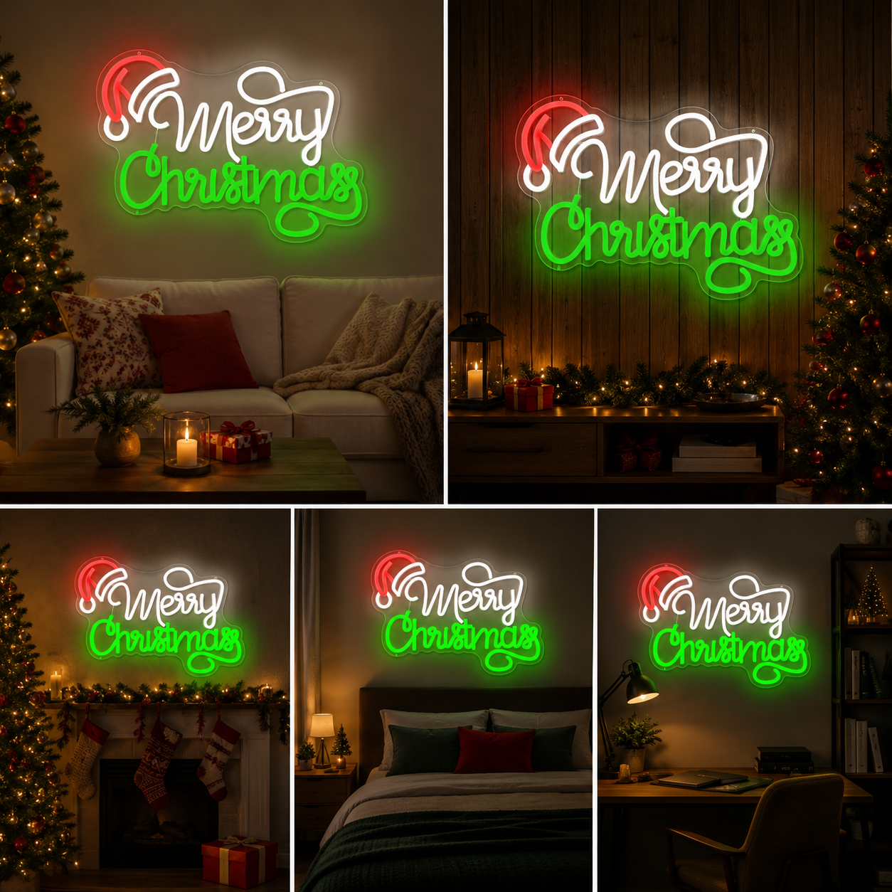 Merry Christmas Neon Sign Board LED Wall Light Big Size Party & Festive Decor