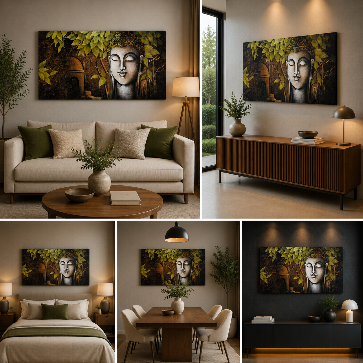 Lord Buddha Painting Canvas wall Frame for Living Room Wall Decor