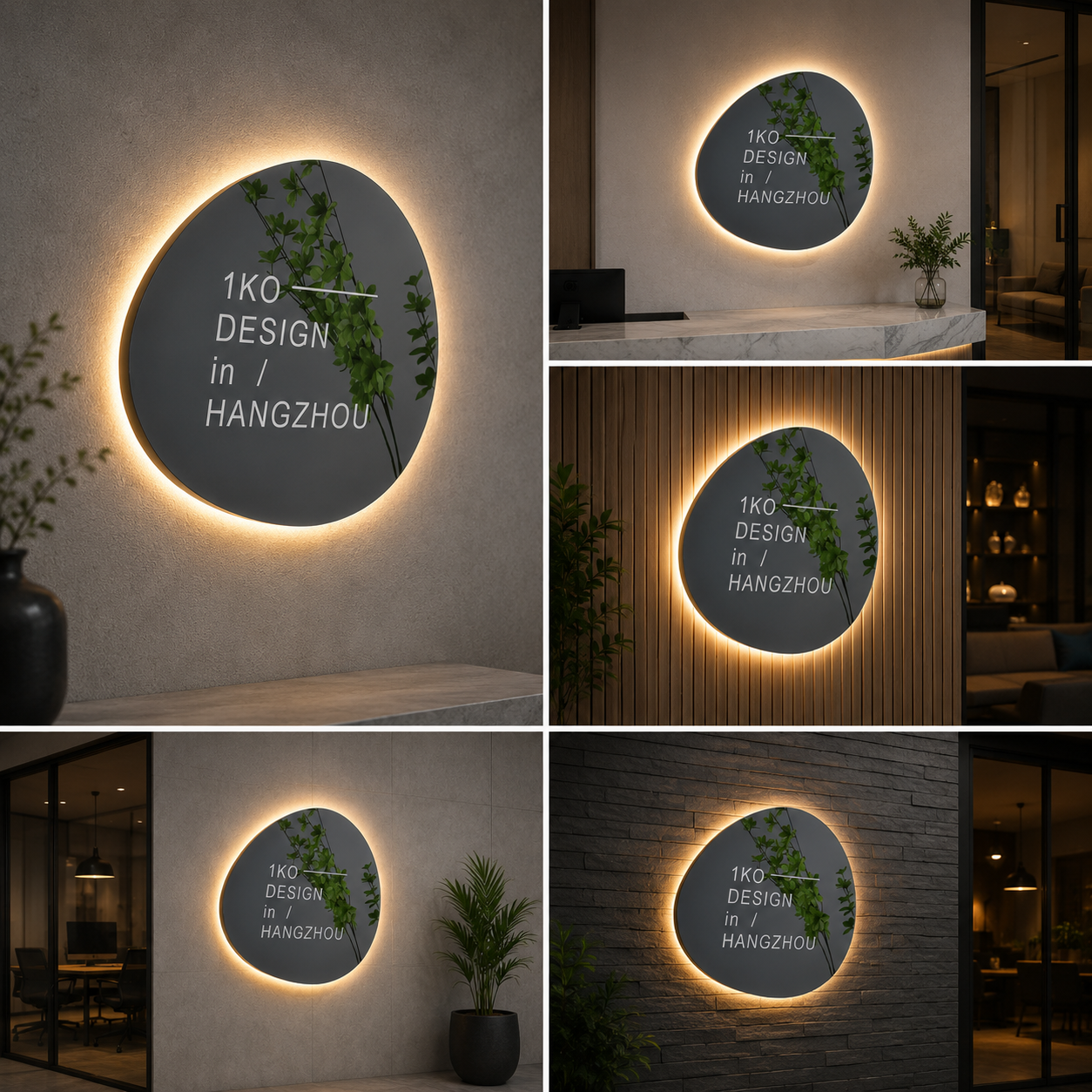 LED Irregular Acrylic Logo Sign Backlit Halo Wall Sign Custom Designer Shape Signage for Office Studio and Boutique Branding