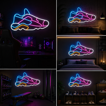Multicolor Sneaker Custom Neon Sign Board | Trendy Shoe Neon Light Board | Custom Neon Light | Neon Sign Board Customised (18 By 18 Inches)