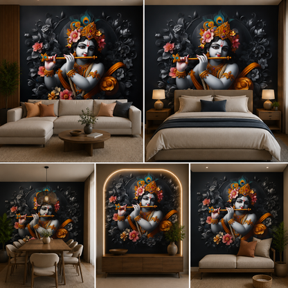Lord Krishna Wallpaper | Peel & Stick Premium Wallpaper