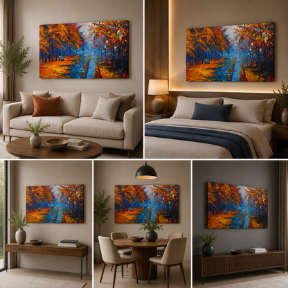 Forest Painting Frame for Living Room Wall Decor
